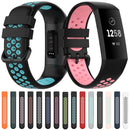 For Fitbit Charge 4 / Charge 3 / Charge 3 SE Watch Button Two Colors Silicone Replacement Strap Watchband(Red Grey)