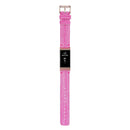 For Fitbit Charge 4 / Charge 3 / Charge 3 SE Stainless Steel Head Grain Nylon Denim Replacement Strap Watchband(Pink)