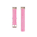 For Fitbit Charge 4 / Charge 3 / Charge 3 SE Stainless Steel Head Grain Nylon Denim Replacement Strap Watchband(Pink)