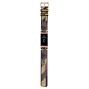 For Fitbit Charge 4 / Charge 3 / Charge 3 SE Stainless Steel Head Grain Nylon Denim Replacement Strap Watchband(Yellow Stripe)