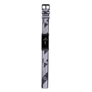 For Fitbit Charge 4 / Charge 3 / Charge 3 SE Stainless Steel Head Grain Nylon Denim Replacement Strap Watchband(Gray Stripe)