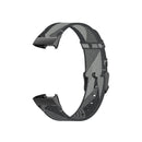 For Fitbit Charge 4 / Charge 3 / Charge 3 SE Stainless Steel Head Grain Nylon Denim Replacement Strap Watchband(Gray Stripe)