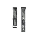 For Fitbit Charge 4 / Charge 3 / Charge 3 SE Stainless Steel Head Grain Nylon Denim Replacement Strap Watchband(Gray Stripe)