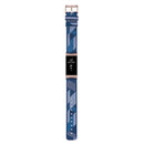 For Fitbit Charge 4 / Charge 3 / Charge 3 SE Stainless Steel Head Grain Nylon Denim Replacement Strap Watchband(Blue Stripe)