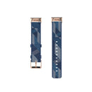 For Fitbit Charge 4 / Charge 3 / Charge 3 SE Stainless Steel Head Grain Nylon Denim Replacement Strap Watchband(Blue Stripe)
