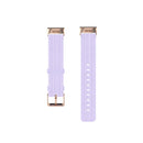 For Fitbit Charge 4 / Charge 3 / Charge 3 SE Stainless Steel Head Grain Nylon Denim Replacement Strap Watchband(Light Purple)