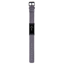 For Fitbit Charge 4 / Charge 3 / Charge 3 SE Stainless Steel Head Grain Nylon Denim Replacement Strap Watchband(Dark Gray)