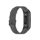For Fitbit Charge 4 / Charge 3 / Charge 3 SE Stainless Steel Head Grain Nylon Denim Replacement Strap Watchband(Dark Gray)