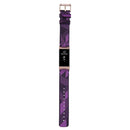 For Fitbit Charge 4 / Charge 3 / Charge 3 SE Stainless Steel Head Grain Nylon Denim Replacement Strap Watchband(Purple Stripe)