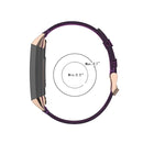For Fitbit Charge 4 / Charge 3 / Charge 3 SE Stainless Steel Head Grain Nylon Denim Replacement Strap Watchband(Purple Stripe)