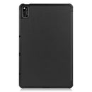 For Huawei MatePad 10.4 Custer Pattern Pure Color Tablet Horizontal Flip Leather Case with Three-folding Holder & Sleep / Wake-up Function(Black)
