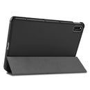 For Huawei MatePad 10.4 Custer Pattern Pure Color Tablet Horizontal Flip Leather Case with Three-folding Holder & Sleep / Wake-up Function(Black)