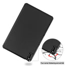 For Huawei MatePad 10.4 Custer Pattern Pure Color Tablet Horizontal Flip Leather Case with Three-folding Holder & Sleep / Wake-up Function(Black)