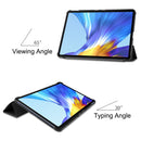 For Huawei MatePad 10.4 Custer Pattern Pure Color Tablet Horizontal Flip Leather Case with Three-folding Holder & Sleep / Wake-up Function(Black)