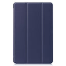 For Huawei MatePad 10.4 Custer Pattern Pure Color Tablet Horizontal Flip Leather Case with Three-folding Holder & Sleep / Wake-up Function(Dark Blue)
