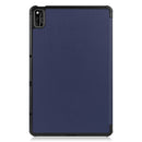 For Huawei MatePad 10.4 Custer Pattern Pure Color Tablet Horizontal Flip Leather Case with Three-folding Holder & Sleep / Wake-up Function(Dark Blue)