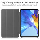 For Huawei MatePad 10.4 Custer Pattern Pure Color Tablet Horizontal Flip Leather Case with Three-folding Holder & Sleep / Wake-up Function(Dark Blue)