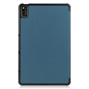 For Huawei MatePad 10.4 Custer Pattern Pure Color Tablet Horizontal Flip Leather Case with Three-folding Holder & Sleep / Wake-up Function(Dark Green)