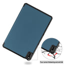 For Huawei MatePad 10.4 Custer Pattern Pure Color Tablet Horizontal Flip Leather Case with Three-folding Holder & Sleep / Wake-up Function(Dark Green)