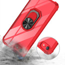 For iPhone SE 2022 / SE 2020 / 8 / 7 / 6 Shockproof Transparent TPU + Acrylic Protective Case with Ring Holder(Blue)