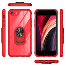 For iPhone SE 2022 / SE 2020 / 8 / 7 / 6 Shockproof Transparent TPU + Acrylic Protective Case with Ring Holder(Red)