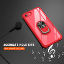 For iPhone SE 2022 / SE 2020 / 8 / 7 / 6 Shockproof Transparent TPU + Acrylic Protective Case with Ring Holder(Red)