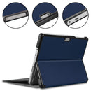 For Microsoft Surface Go 2 / Surface Go Voltage Elastic Texture Horizontal Flip Leather Case with Holder(Dark Blue)