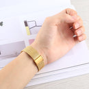 For Apple Watch Series 7 41mm / 6 & SE & 5 & 4 40mm / 3 & 2 & 1 38mm Milanese Stainless Steel Watch Band(Gold)