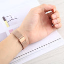 For Apple Watch Series 7 41mm / 6 & SE & 5 & 4 40mm / 3 & 2 & 1 38mm Milanese Stainless Steel Watch Band(Rose Gold)
