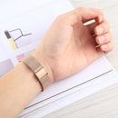 For Apple Watch Series 7 41mm / 6 & SE & 5 & 4 40mm / 3 & 2 & 1 38mm Milanese Stainless Steel Watch Band(Rose Pink)