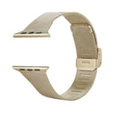 For Apple Watch Series 7 41mm / 6 & SE & 5 & 4 40mm / 3 & 2 & 1 38mm Milanese Stainless Steel Watch Band(Vintage Gold)