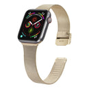 For Apple Watch Series 7 41mm / 6 & SE & 5 & 4 40mm / 3 & 2 & 1 38mm Milanese Stainless Steel Watch Band(Vintage Gold)