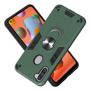 For Samsung Galaxy A11 / M11 2 in 1 Armour Series PC + TPU Protective Case with Ring Holder(Dark Green)