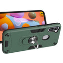 For Samsung Galaxy A11 / M11 2 in 1 Armour Series PC + TPU Protective Case with Ring Holder(Dark Green)