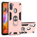 For Samsung Galaxy A11 / M11 2 in 1 Armour Series PC + TPU Protective Case with Ring Holder(Rose Gold)