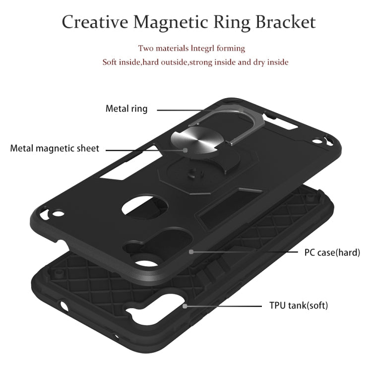 For Samsung Galaxy A11 / M11 2 in 1 Armour Series PC + TPU Protective Case with Ring Holder(Rose Gold)