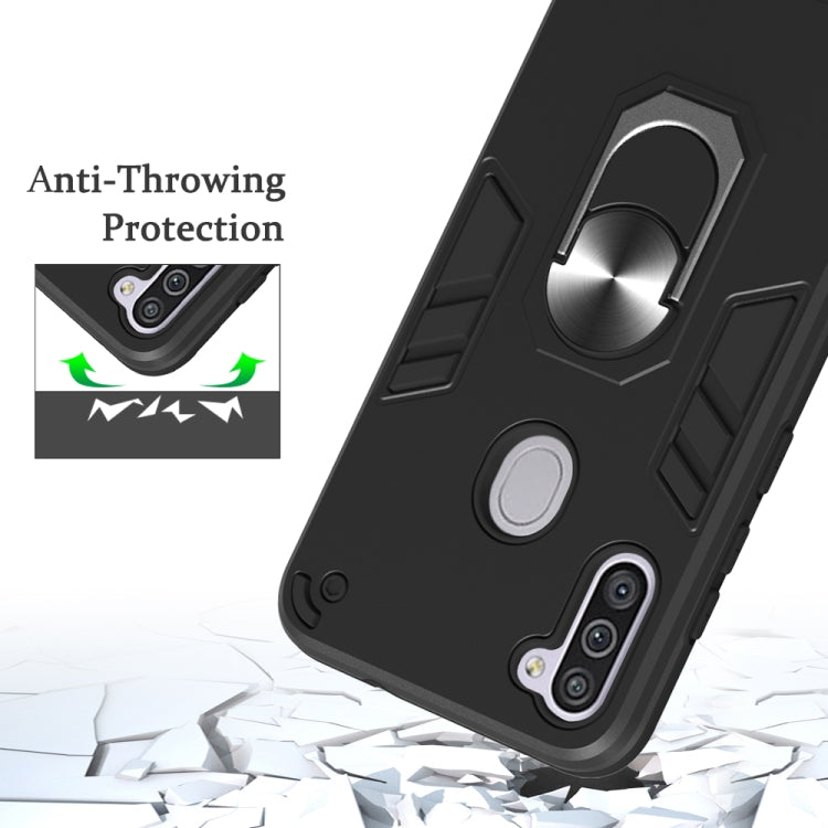 For Samsung Galaxy A11 / M11 2 in 1 Armour Series PC + TPU Protective Case with Ring Holder(Rose Gold)
