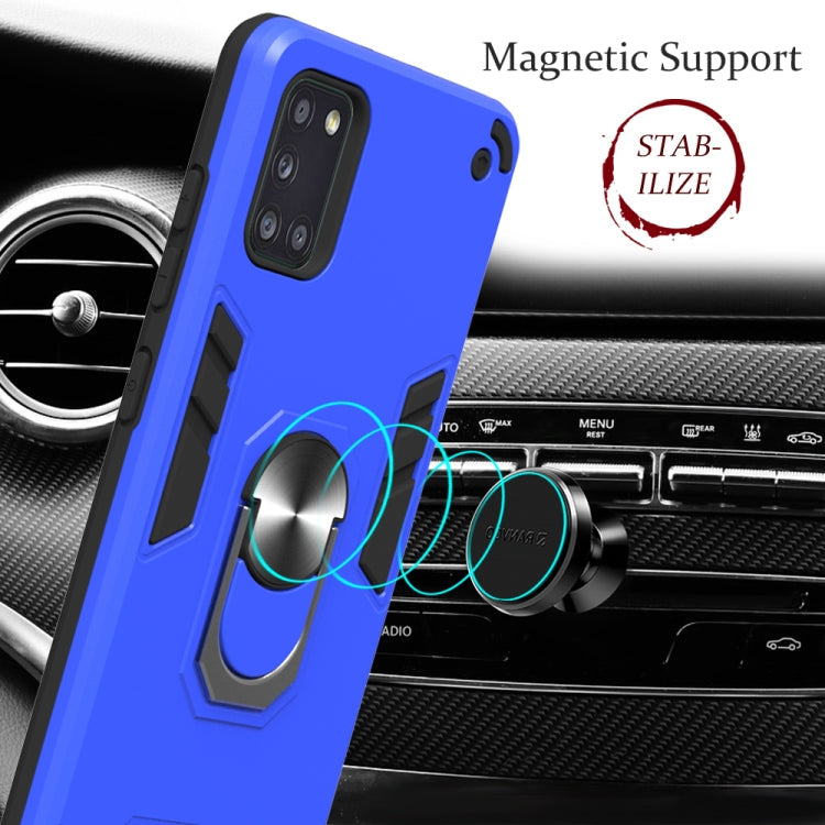 For Samsung Galaxy A31 2 in 1 Armour Series PC + TPU Protective Case with Ring Holder(Rose Gold)