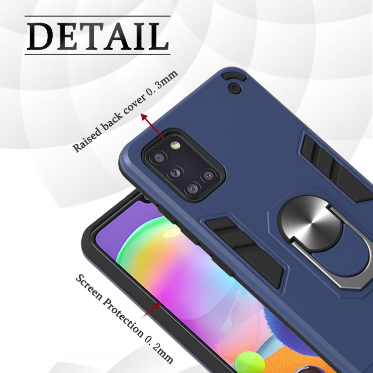 For Samsung Galaxy A31 2 in 1 Armour Series PC + TPU Protective Case with Ring Holder(Rose Gold)