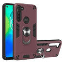 For Motorola Moto G8 Power 2 in 1 Armour Series PC + TPU Protective Case with Ring Holder(Wine Red)