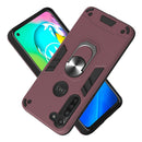 For Motorola Moto G8 Power 2 in 1 Armour Series PC + TPU Protective Case with Ring Holder(Wine Red)