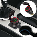 Motorcycle European-style Small-caliber Aluminum Alloy QC 3.0 + PD Fast Charge USB Charger, Shell Color:Black(Red Light)