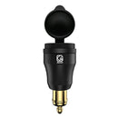 Motorcycle European-style Small-caliber Aluminum Alloy QC 3.0 + PD Fast Charge USB Charger, Shell Color:Black(Red Light)