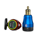Motorcycle European-style Small-caliber Aluminum Alloy QC 3.0 + PD Fast Charge USB Charger, Shell Color:Black(Red Light)