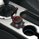 Motorcycle European-style Small-caliber Aluminum Alloy QC 3.0 + PD Fast Charge USB Charger, Shell Color:Black(Red Light)