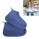 Silicone Non-slip Thickened Wear-resistant Waterproof Shoe Boots Cover, Size:M(Navy Blue)