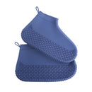 Silicone Non-slip Thickened Wear-resistant Waterproof Shoe Boots Cover, Size:M(Navy Blue)