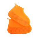 Silicone Non-slip Thickened Wear-resistant Waterproof Shoe Boots Cover, Size:M(Orange)