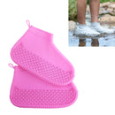 Silicone Non-slip Thickened Wear-resistant Waterproof Shoe Boots Cover, Size:M(Rose Pink)