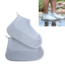 Silicone Non-slip Thickened Wear-resistant Waterproof Shoe Boots Cover, Size:M(Grey)